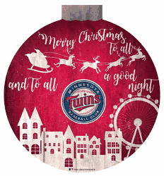 Minnesota Twins Christmas Village 12in Wall Art