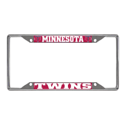 Minnesota Twins Chrome Metal License Plate Frame, 6.25in x 12.25in