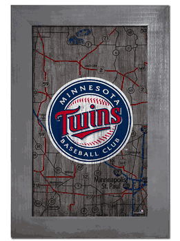 Minnesota Twins City Map 11x19 Sign