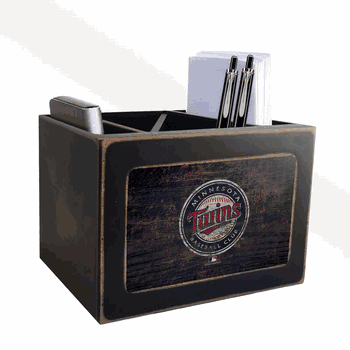 Minnesota Twins Distressed Desktop Organizer w/Team Color