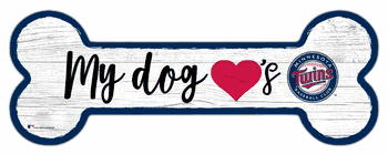 Minnesota Twins Dog Bone 6x12 Sign