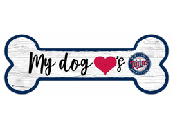 Minnesota Twins Dog Bone 6x12 Sign