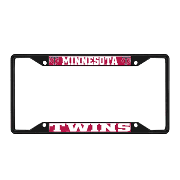 Minnesota Twins Metal License Plate Frame Black Finish