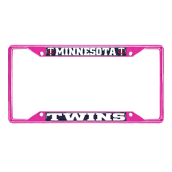 Minnesota Twins Pink Metal License Plate Frame - 6.25"x12.25"
