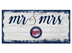 Minnesota Twins Script Mr & Mrs 6x12 Sign
