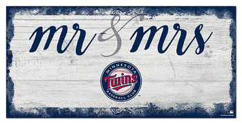 Minnesota Twins Script Mr & Mrs 6x12 Sign