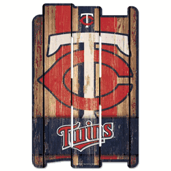 Minnesota Twins Sign 11x17 Wood Fence Style