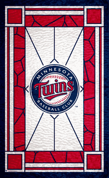 Minnesota Twins Stained Glass 11x19 Wood Sign