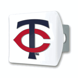 Minnesota Twins White Metal Hitch Cover with  3D Color Emblem