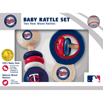 Minnesota Twins Wood Rattle Set