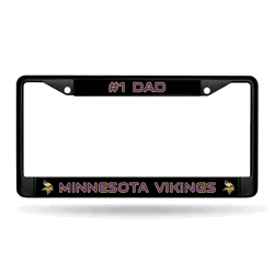 Minnesota Vikings #1 Dad Black Chrome Frame with Decal Inserts 12" x 6" Car/Truck Auto Accessory