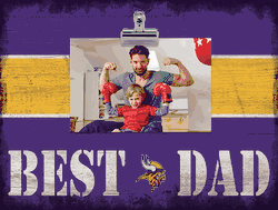 Minnesota Vikings 10" x 8" Best Dad with Stripe Clip Frame