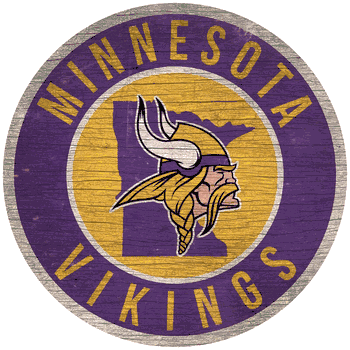 Minnesota Vikings 12 in. Circle w/ State Sign