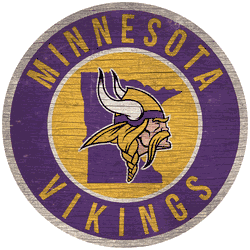 Minnesota Vikings 12 in. Circle w/ State Sign