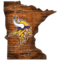 Minnesota Vikings 12" Mini Roadmap State Sign