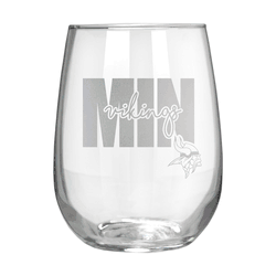 Minnesota Vikings 17oz Stemmless Wine Glass