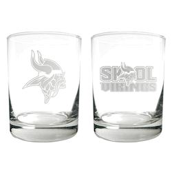 Minnesota Vikings 2pc Rocks Glass Set