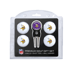 Minnesota Vikings 4 Ball Gift Set + Divot Tool & Marker
