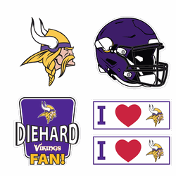 Minnesota Vikings 5 pack of 4 inch Decals
