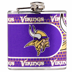 Minnesota Vikings 6oz Stainless Steel Flask with Metallic Graphics