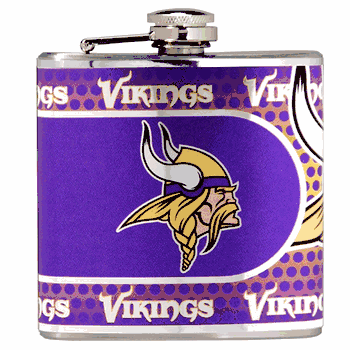 Minnesota Vikings 6oz Stainless Steel Flask with Metallic Graphics