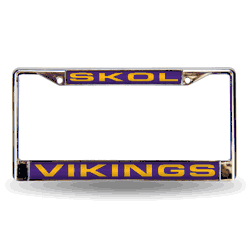 Minnesota Vikings Alternate 12" x 6" Laser Cut Chrome Frame