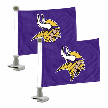 Minnesota Vikings Ambassador Car Flags - 2 Pack Mini Auto Flags, 4in X 6in