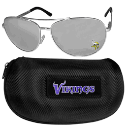 Minnesota Vikings Aviator Sunglasses and Zippered Carrying Case