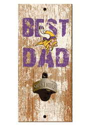 Minnesota Vikings Best Dad Bottle Opener  Wood Sign