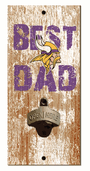 Minnesota Vikings Best Dad Bottle Opener  Wood Sign