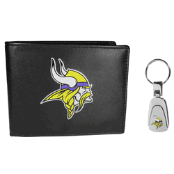 Minnesota Vikings Bi-fold Wallet & Steel Key Chain