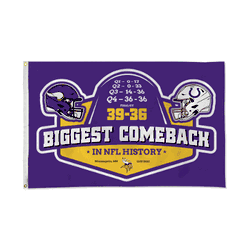 Minnesota Vikings Biggest Comeback Ever 3' x 5' Banner Flag Single Sided