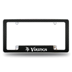 Minnesota Vikings Black 12" x 6" Chrome All Over Automotive License Plate Frame