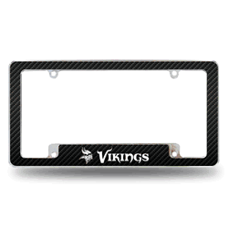 Minnesota Vikings Black 12" x 6" Chrome All Over Automotive License Plate Frame for Car/Truck/SUV