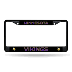 Minnesota Vikings  Black Chrome Frame with Decal Inserts 12" x 6" Car/Truck Auto Accessory