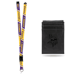 Minnesota Vikings Black Front Pocket Wallet Set
