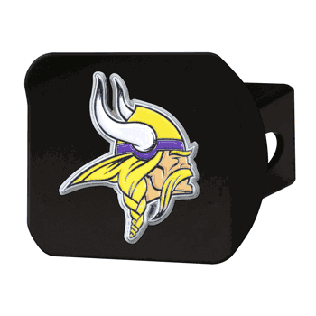 Minnesota Vikings Black Metal Hitch Cover - 3D Color Emblem