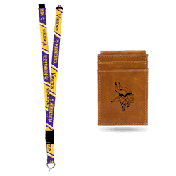 Minnesota Vikings Brown Front Pocket Wallet Set