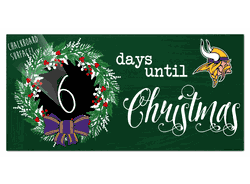 Minnesota Vikings Chalk Christmas Countdown 6x12 Sign