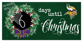 Minnesota Vikings Chalk Christmas Countdown 6x12 Sign
