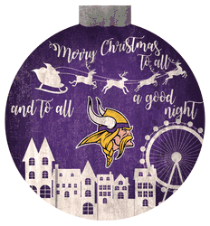 Minnesota Vikings Christmas Village 12in Wall Art
