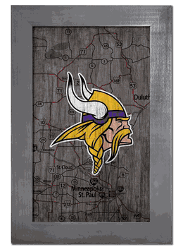 Minnesota Vikings City Map 11x19 Sign