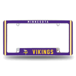Minnesota Vikings Classic 12" x 6" Chrome All Over Automotive License Plate Frame