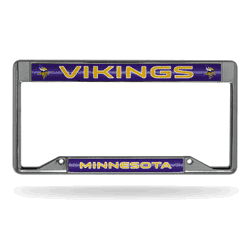Minnesota Vikings Classic 12" x 6" Silver Bling Chrome Car/Truck/SUV Auto Accessory