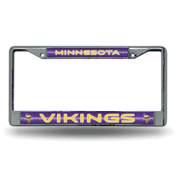 Minnesota Vikings Classic 12" x 6" Silver Bling Chrome Car/Truck/SUV Auto Accessory