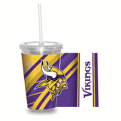 Minnesota Vikings Clear Tumbler W/Straw