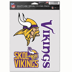 Minnesota Vikings Decal Multi Use Fan 3 Pack