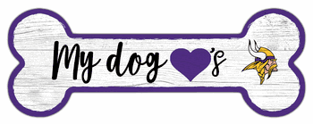 Minnesota Vikings Dog Bone 6x12 Sign