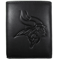 Minnesota Vikings Embossed Leather Tri-fold Wallet