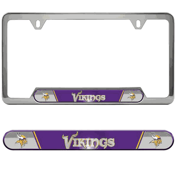 Minnesota Vikings Embossed License Plate Frame, 6.25in x 12.25in